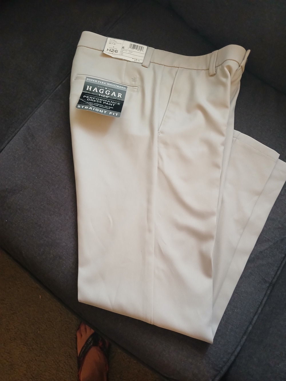 Haggar Men's Straight Fit Performance Dress Pants - Light Beige